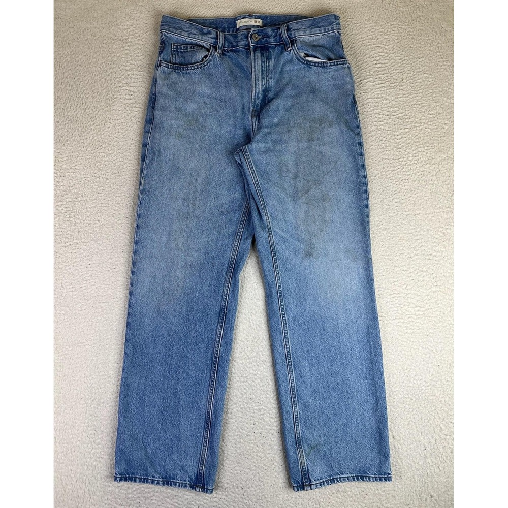 JW Anderson Uniqlo Jeans Mens 31x32 Light Wash Blue Relaxed Straight 100% Cotton